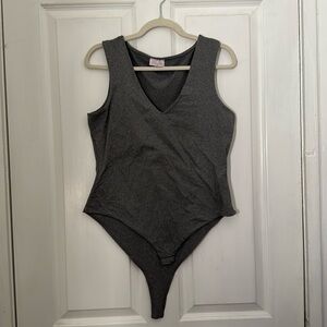 Grey neck bodysuit